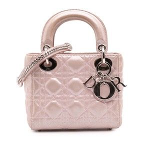 Pre-Loved Dior Mini Iridescent Lambskin Cannage Lady Dior
